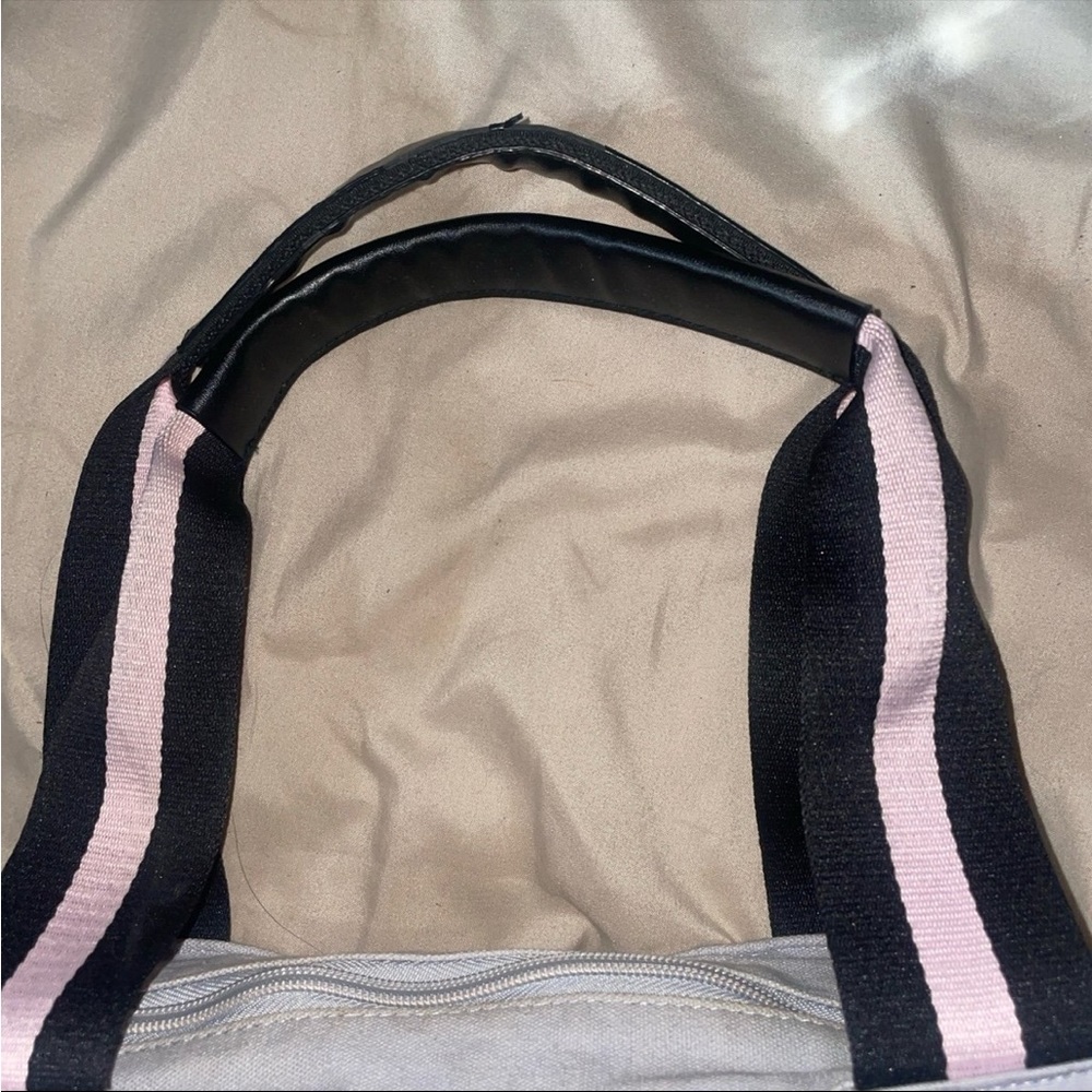 Victoria's Secret Light Blue and Navy Striped Tote Shoulder Bag - Picture 3 of 4